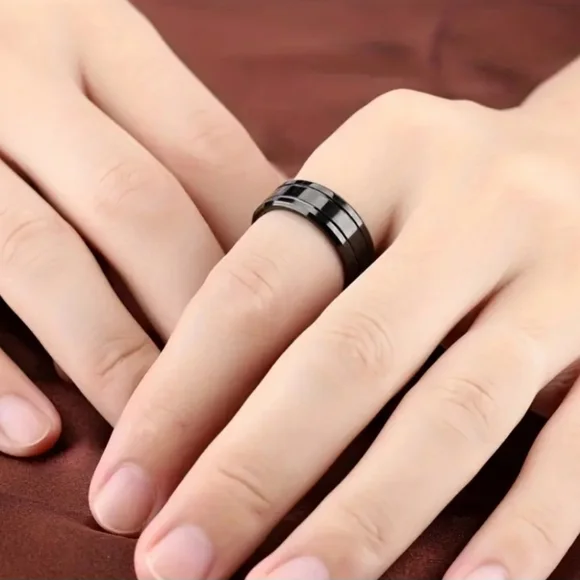 NWT Men's Black Tungsten Carbide band- size 10 - Picture 4 of 6